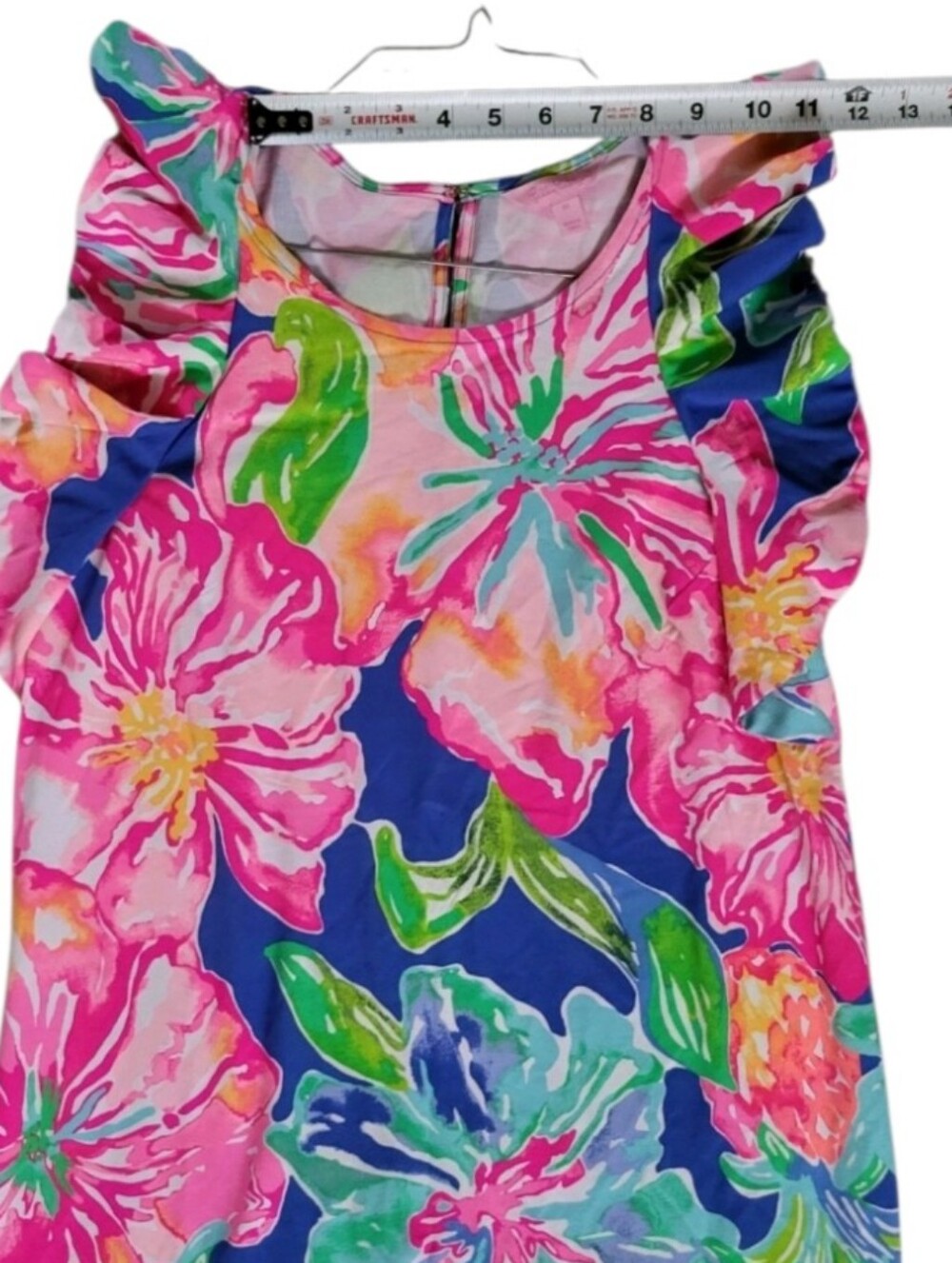 Lilly Pulitzer Utopia Esmeralda Tropical Flower Dress Pink Blue Women Medium - Picture 7 of 9